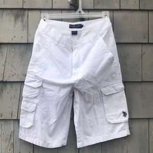 Us polo Association white cargo shorts size 16